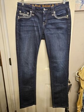 Rock revival sherry easy skinny jeans Low Rise women's size 28